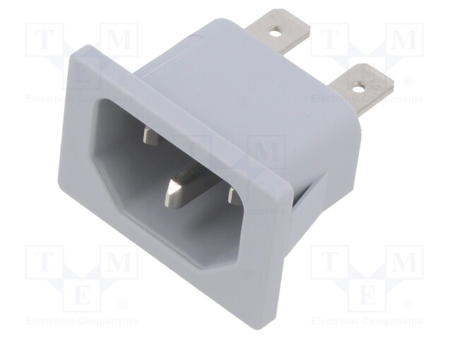 Connector: AC supply; socket; male; 10A; 250VAC; IEC 60320; C14 (E)