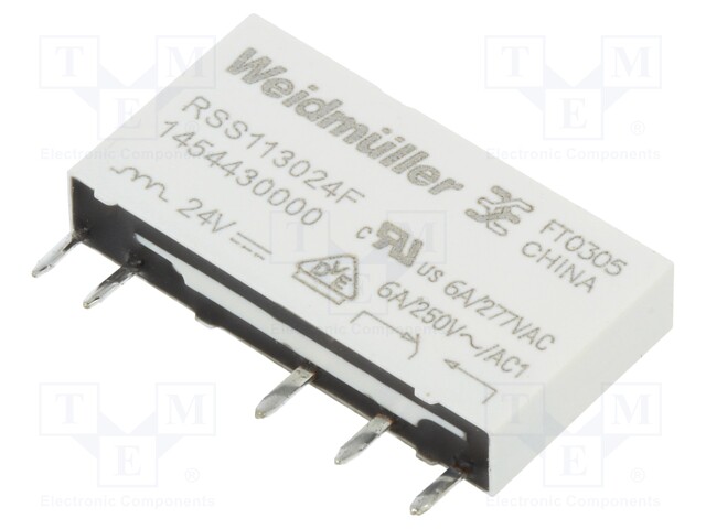 Relay: electromagnetic; SPDT; Ucoil: 24VDC; 6A/250VAC; 6A/24VDC; 6A