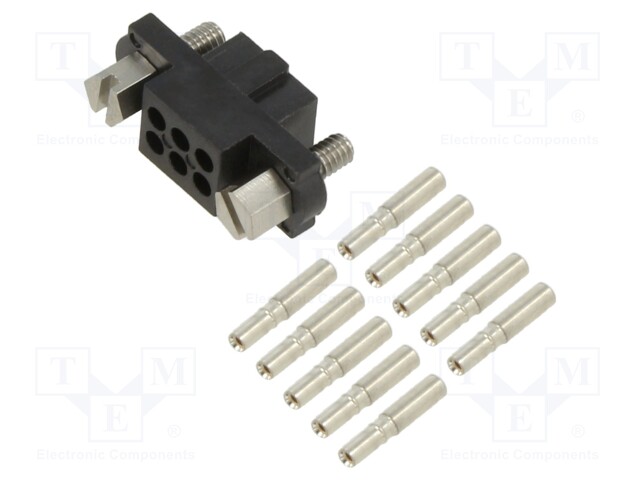 Rectangular Connector, Dual in Line, Datamate J-Tek M80 Series, 6 Contacts, Receptacle, 2 mm, Crimp