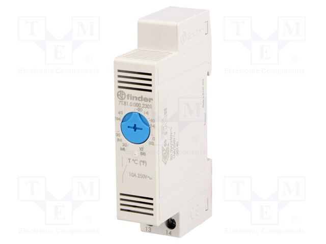 Sensor: thermostat; Contacts: NO; 10A; 250VAC; 7±4 K; IP20