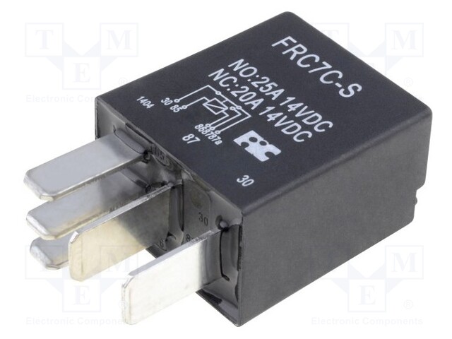 Relay: electromagnetic; SPDT; Ucoil: 12VDC; 25A; automotive; 1.5W