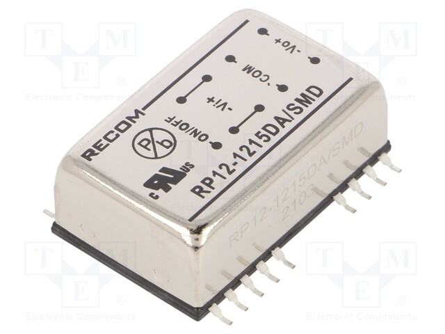 Converter: DC/DC; 12W; Uin: 9÷18V; Uout: 15VDC; Uout2: -15VDC; SMD