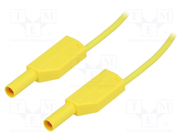 Test lead; PVC; 0.25m; yellow; 19A; 1kV; Cond.cross sec: 1mm2