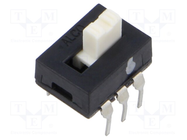 Switch: slide; Pos: 2; DPDT; 0.3A/115VAC; ON-ON; THT; -40÷80°C; ASE