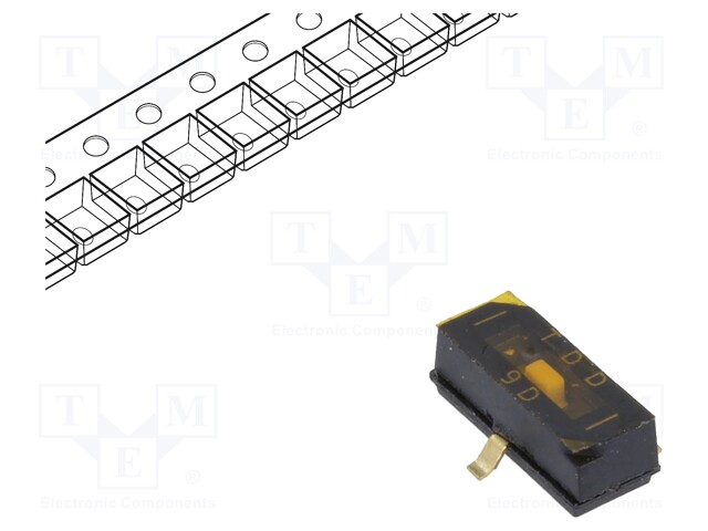 Switch: DIP-SWITCH; Poles number: 1; ON-OFF; 0.025A/24VDC; Pos: 2