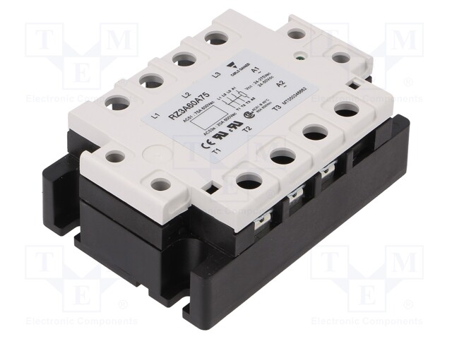Relay: solid state; Ucntrl: 20÷50VDC; Ucntrl: 24÷275VAC; 75A; IP00