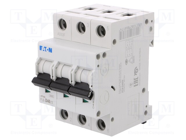 Circuit breaker; 230/400VAC; Inom: 40A; Poles: 3; DIN; Charact: D