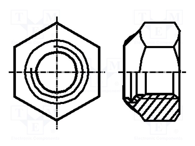 Nut; hexagonal; M4; steel; Plating: zinc; Pitch: 0,7; 7mm; BN: 161