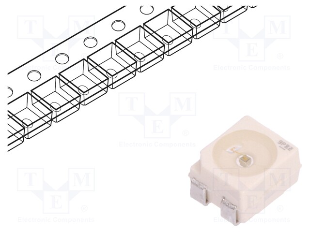 LED; SMD; 3528,PLCC4; green; 950÷1910mlm; 280÷710mcd; 3.4x3x2.1mm