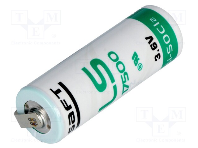 Battery: lithium; 3.6V; A,R23; soldering lugs; Ø17x50mm; 3600mAh