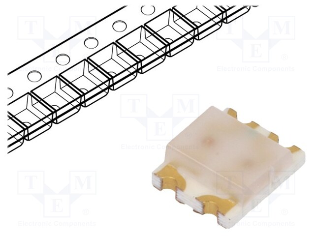 LED; SMD; 1210; yellow/green; 3.2x2.7x1.1mm; 170°; 20mA; 65/65mW