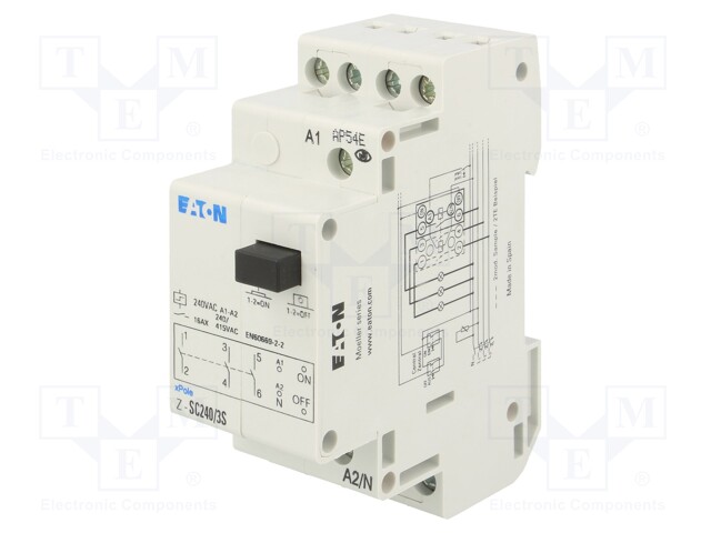 Relay: installation; bistable; NO x3; Ucoil: 240VAC; 35x90x60mm