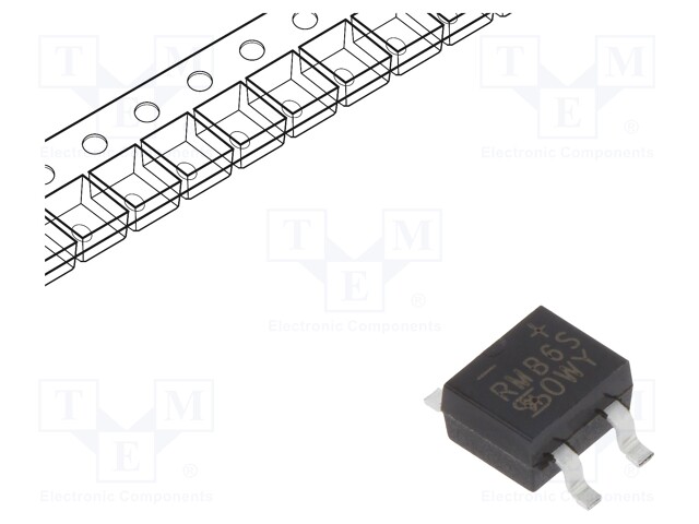 Bridge rectifier: single-phase; Urmax: 600V; MBS; Ifsm: 30A; SMT