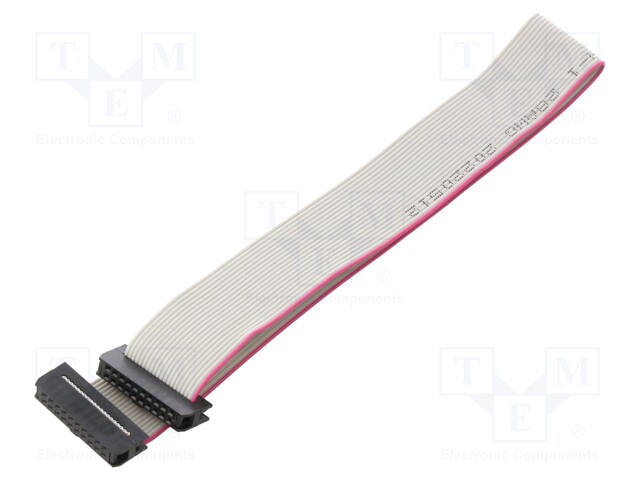 Ribbon cable with IDC connectors; 20x28AWG; Cable ph: 1mm; 0.3m