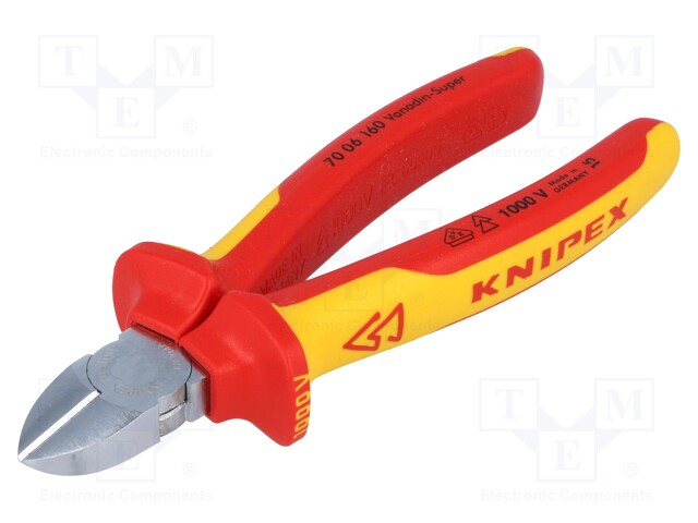 Pliers; insulated,side,cutting; chrome-vanadium steel; 160mm