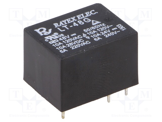 Relay: electromagnetic; SPDT; Ucoil: 48VDC; 10A/120VAC; 10A/24VDC