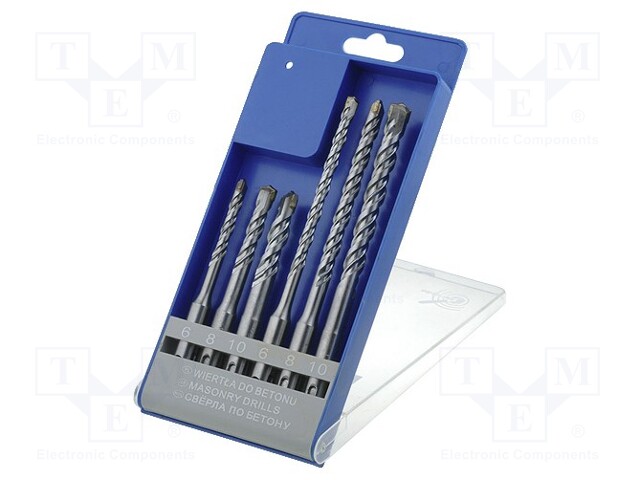 Tool accessories: drill set; Application: concrete; Pcs: 6