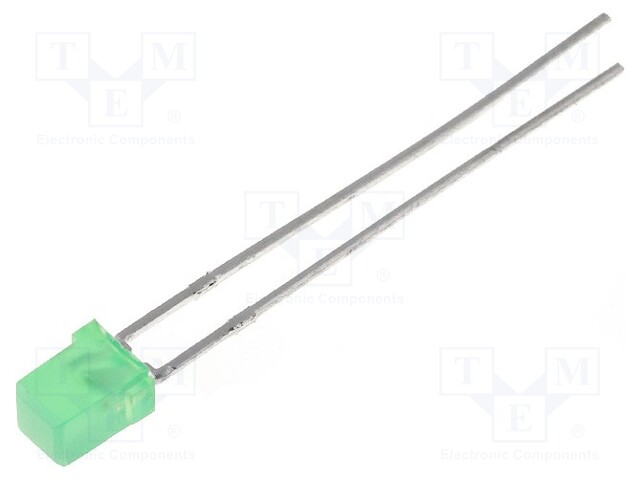 LED; square; 3x3mm; green; 1÷5mcd; 110°; Front: flat; 20mA; 2÷2.5V