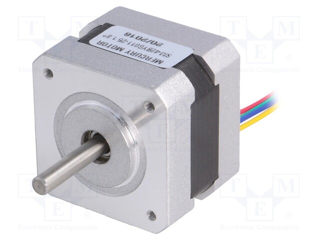 Motor: stepper; 12VDC; Shaft: smooth; max.16mNm; 42x42mm; 330mA