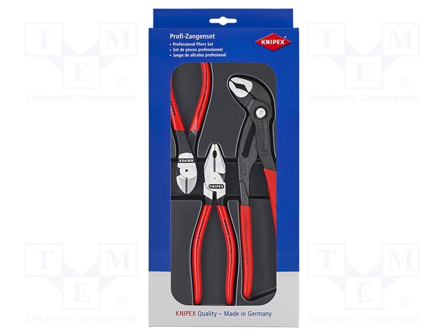 Kit: pliers; Pcs: 3; side,adjustable,universal