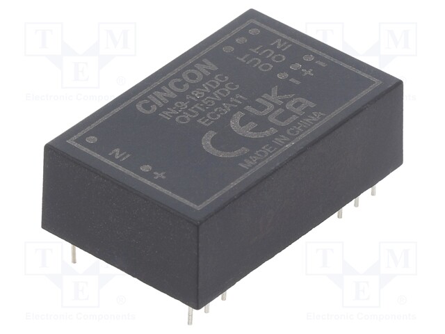 Converter: DC/DC; 3W; Uin: 9÷18V; Uout: 5VDC; Iout: 600mA; DIP24; THT