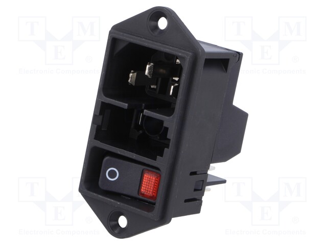 Connector: AC supply; socket; male; 10A; 250VAC; IEC 60320