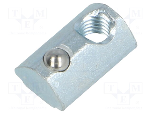 Nut; for profiles; Width of the groove: 5mm; steel; zinc