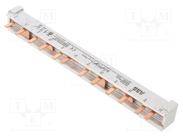 Busbar; 10mm2; Poles: 4; 690VAC; 690VDC; Inom: 63A; No.of mod: 3