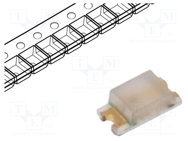 LED; SMD; 0603; yellow; 63÷100mcd; 1.6x0.8x0.55mm; 2.2V; 20mA; 54mW