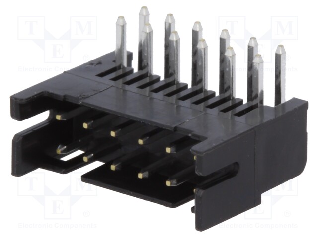 Socket; wire-board; male; DF11; 2mm; PIN: 12; THT; on PCBs; tinned