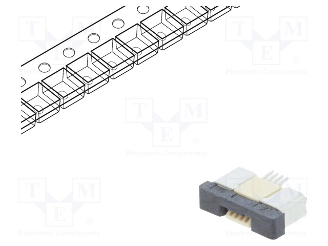 Connector: FFC (FPC); horizontal; PIN: 4; ZIF; SMT; 500mA; tinned