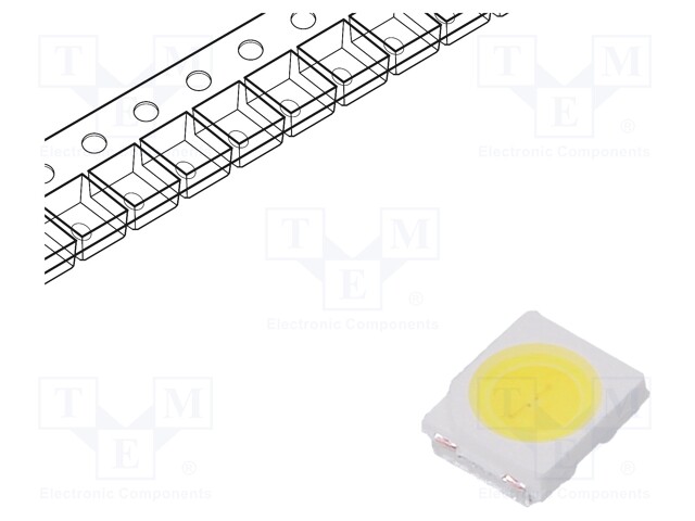 LED; SMD; 3528,PLCC2; white cold; 10÷15lm; 5550-6040K; 80; 120°