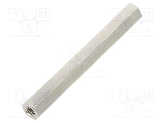 Screwed spacer sleeve; Int.thread: M4; 60mm; hexagonal; brass