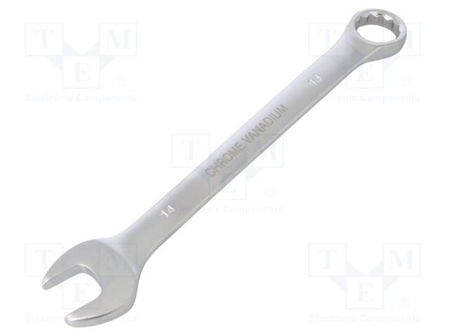 Wrench; combination spanner; 14mm; Chrom-vanadium steel; satin