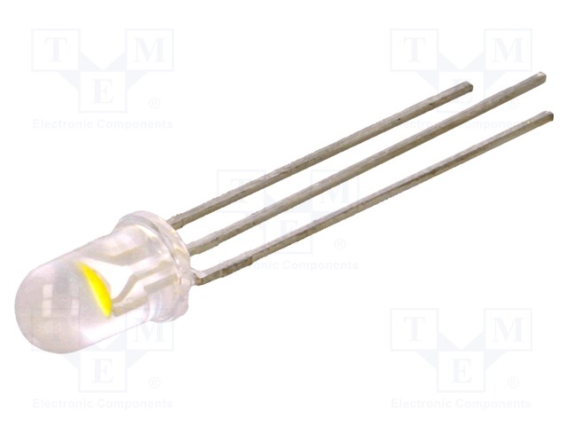 LED; 5mm; bicolour; red/cold white; 4500÷9300mcd; 30°; anode