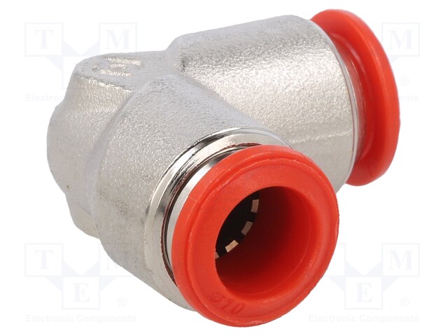 Push-in fitting; angled; -0.99÷20bar; Mat: nickel plated brass