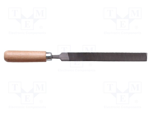 File; flat; Handle material: wood; 100mm