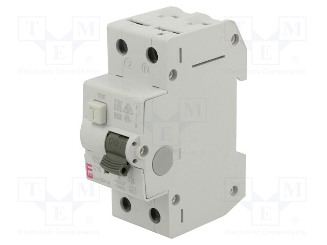 RCBO breaker; Inom: 10A; Ires: 30mA; Poles: 2; 230/400VAC; DIN; IP20