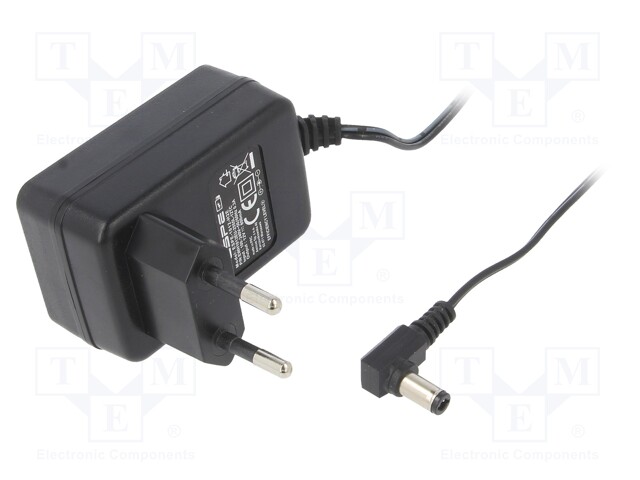 Power supply: switched-mode; 12VDC; 0.8A; Out: 5,5/2,5; 9.6W; 1.45m