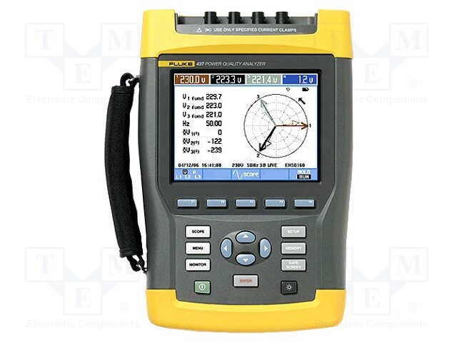 3-phase power quality analyser; LCD,graphical; Plug: EU,UK