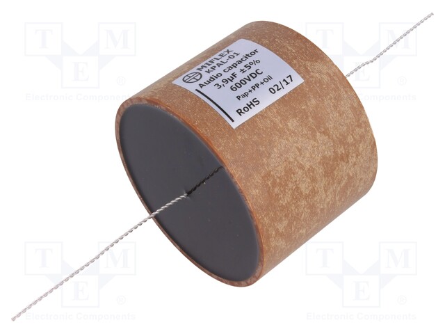 Capacitor: aluminum-polypropylene-paper; 3.9uF; 600VDC; ±5%