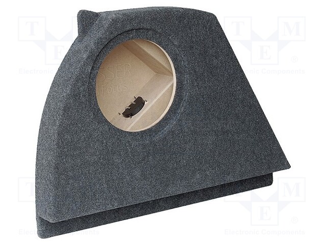 Car loudspeaker enclosure; MDF; black melange; textil; 15l; 250mm