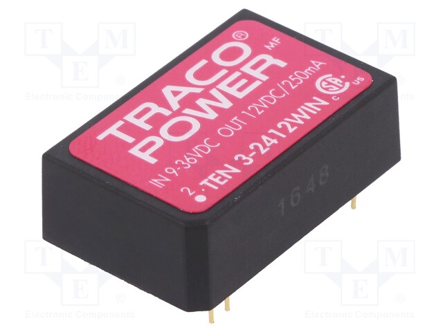 Converter: DC/DC; 3W; Uin: 9÷36V; 12VDC; Iout: 250mA; DIP24; 12.8g