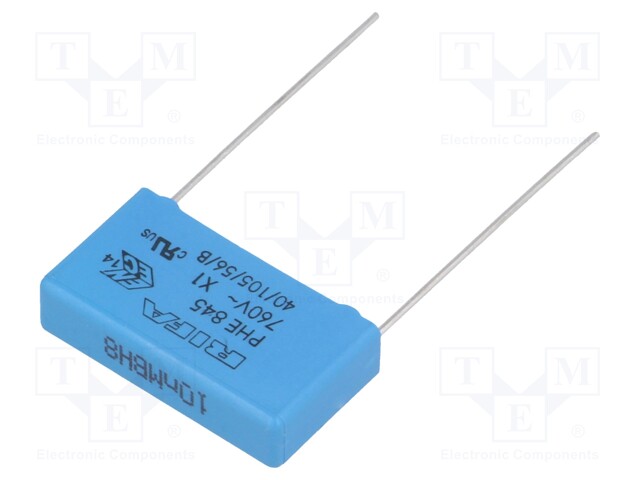 Capacitor: polypropylene; X1; 10nF; 760VAC; ±20%; THT; Pitch: 22.5mm