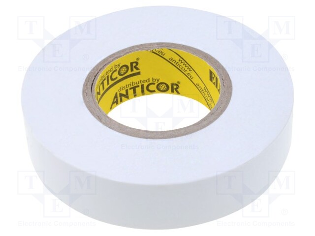 Tape: electrical insulating; W: 19mm; L: 20m; D: 0.19mm; white; 380%