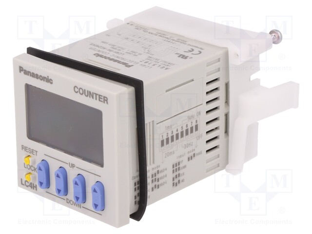 Counter: electronical; 2x LCD; pulses; 9999; SPDT; Cutout: 45x45mm