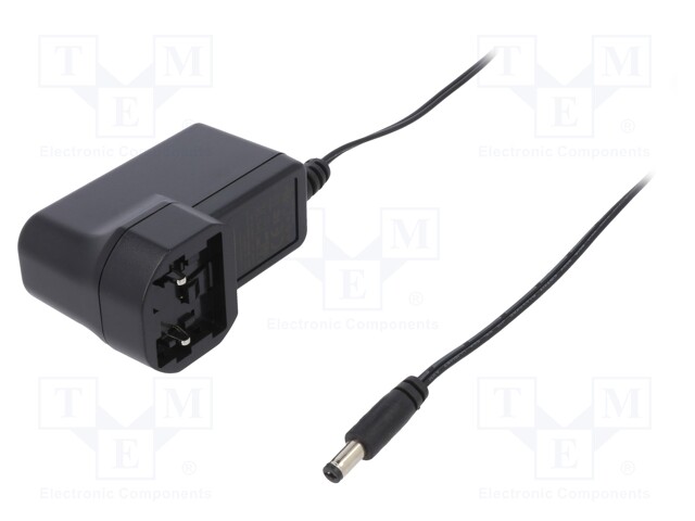 Power supply: switched-mode; 18VDC; 0.33A; Out: 5,5/2,1; 6W; 79%