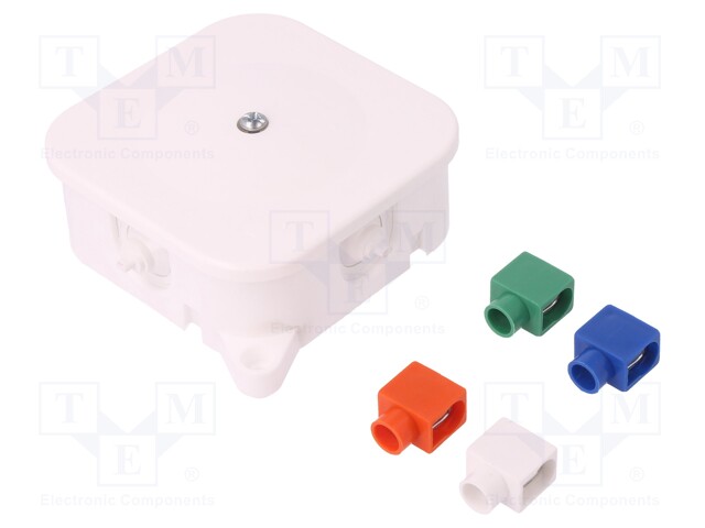 Enclosure: junction box; X: 86mm; Y: 86mm; Z: 35mm; with fixing lugs