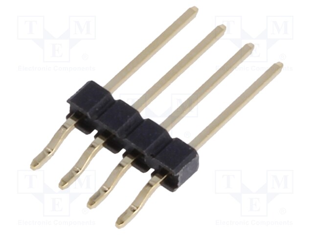 Pin header; pin strips; male; PIN: 4; horizontal; 2.54mm; SMT; 1x4