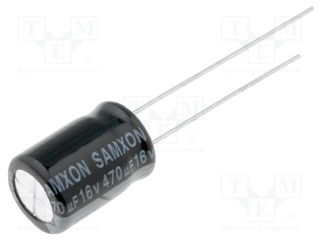 Capacitor: electrolytic; THT; 470uF; 16VDC; Ø8x12mm; Pitch: 3.5mm